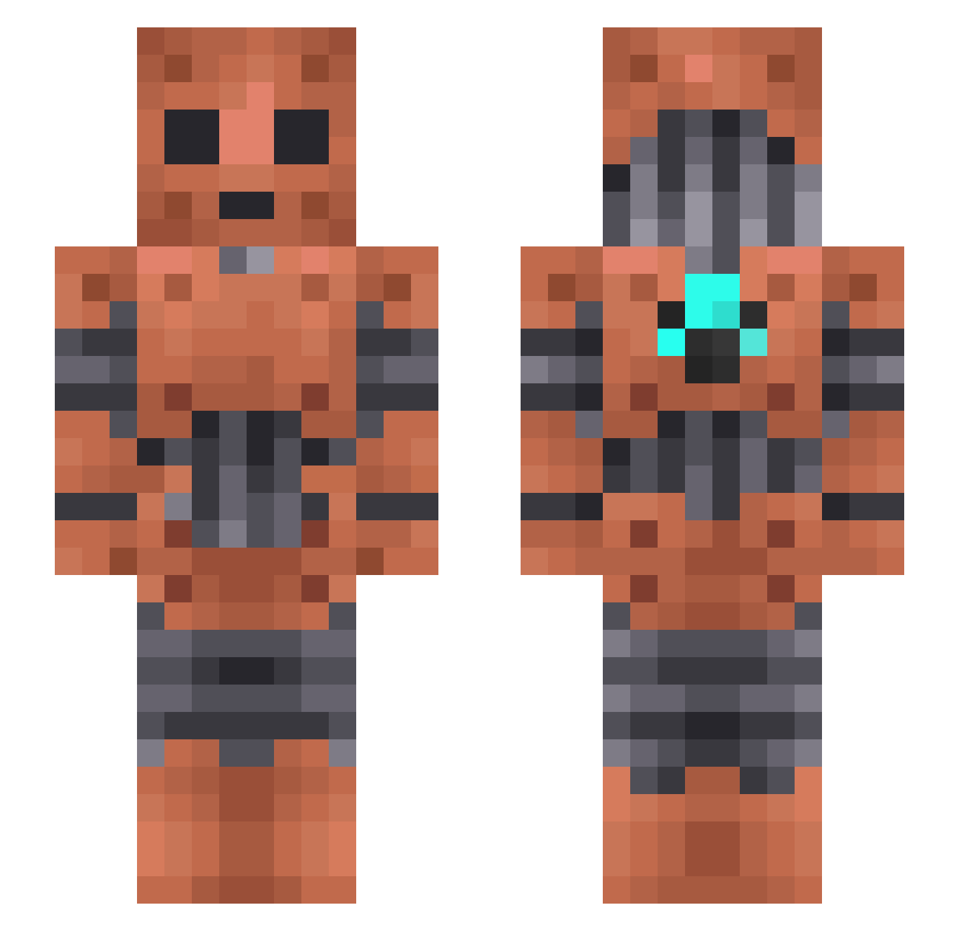 Darkfighter350 Minecraft skin, front and back view