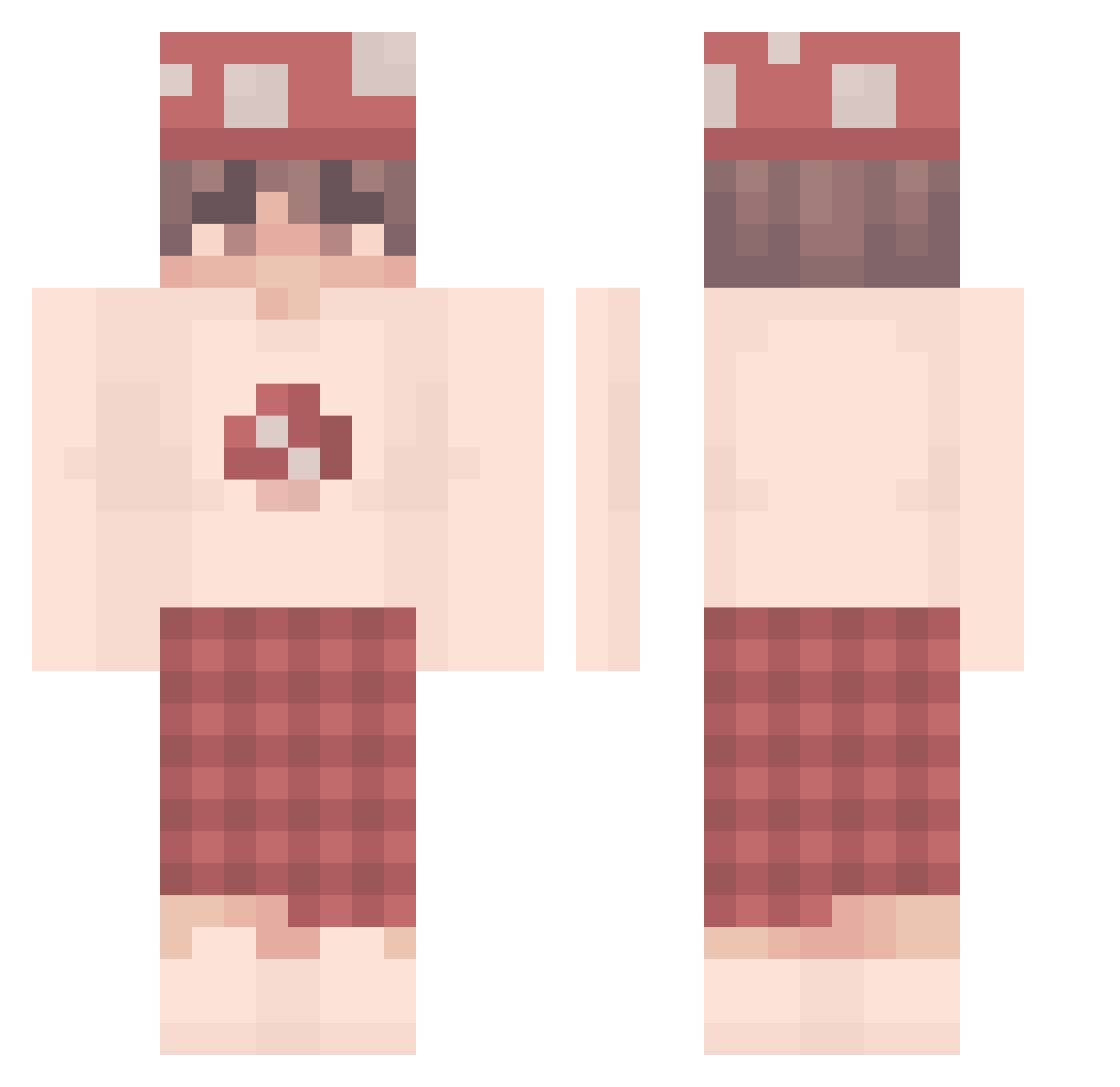 xHzrry Minecraft skin, front and back view