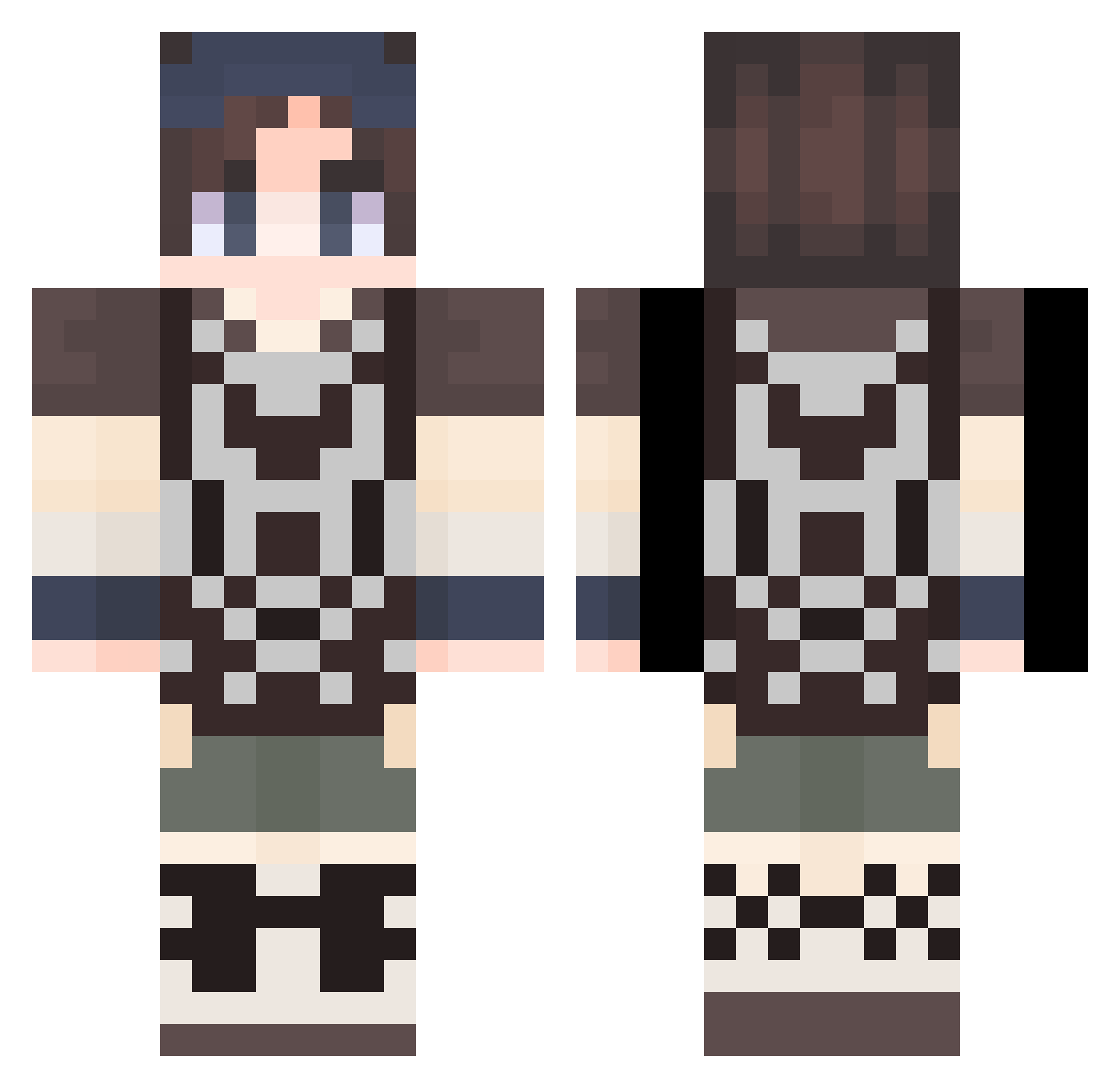 PixelUp_8 Minecraft skin, front and back view