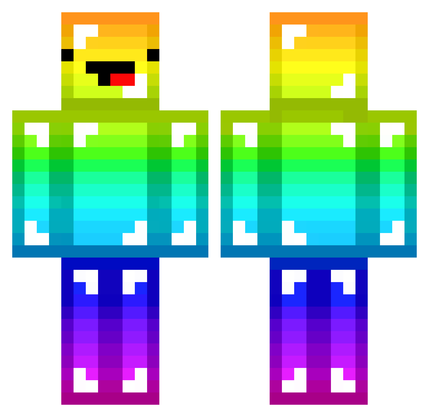 musicological Minecraft skin, front and back view