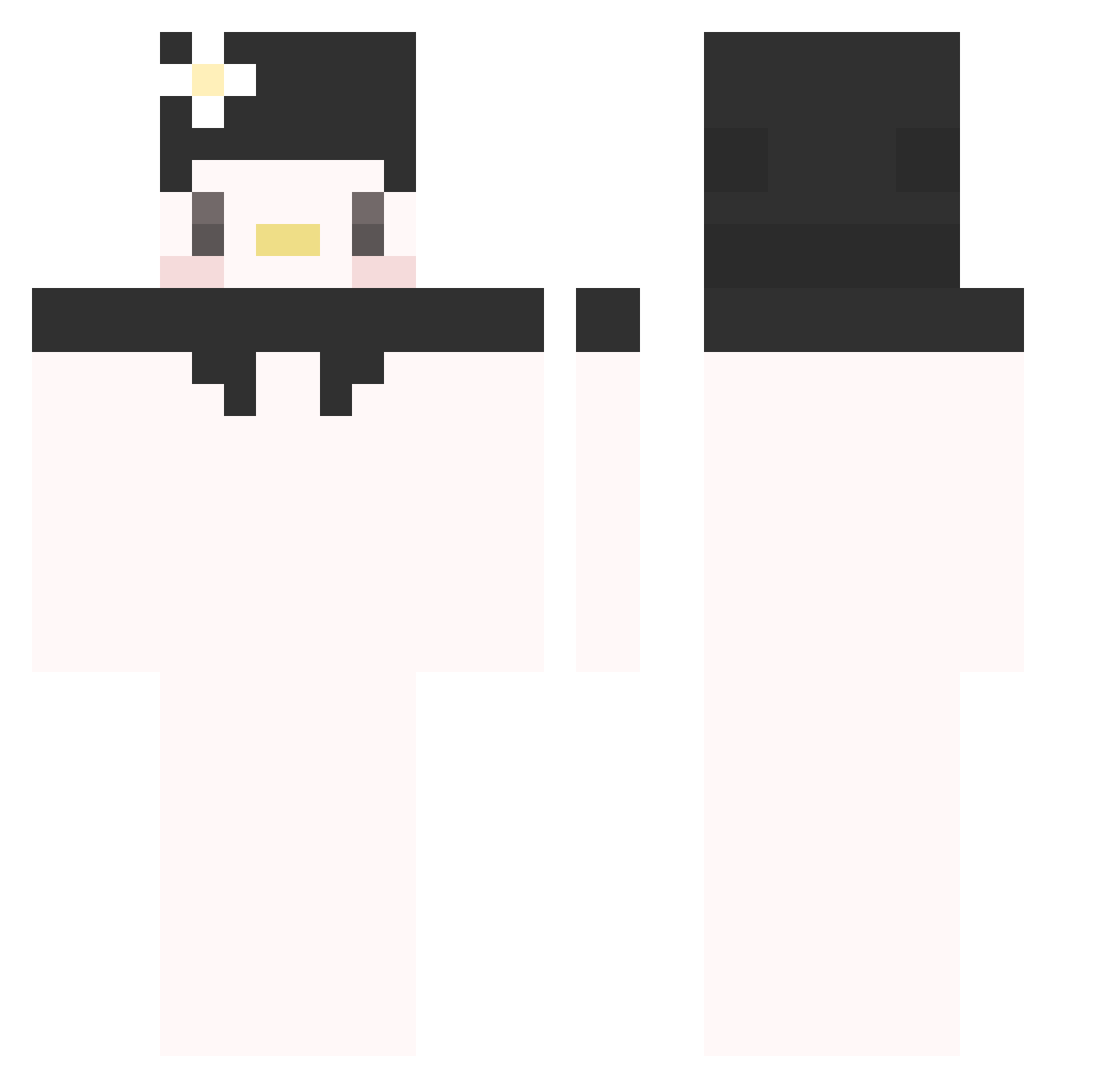 Yuggi Minecraft skin, front and back view