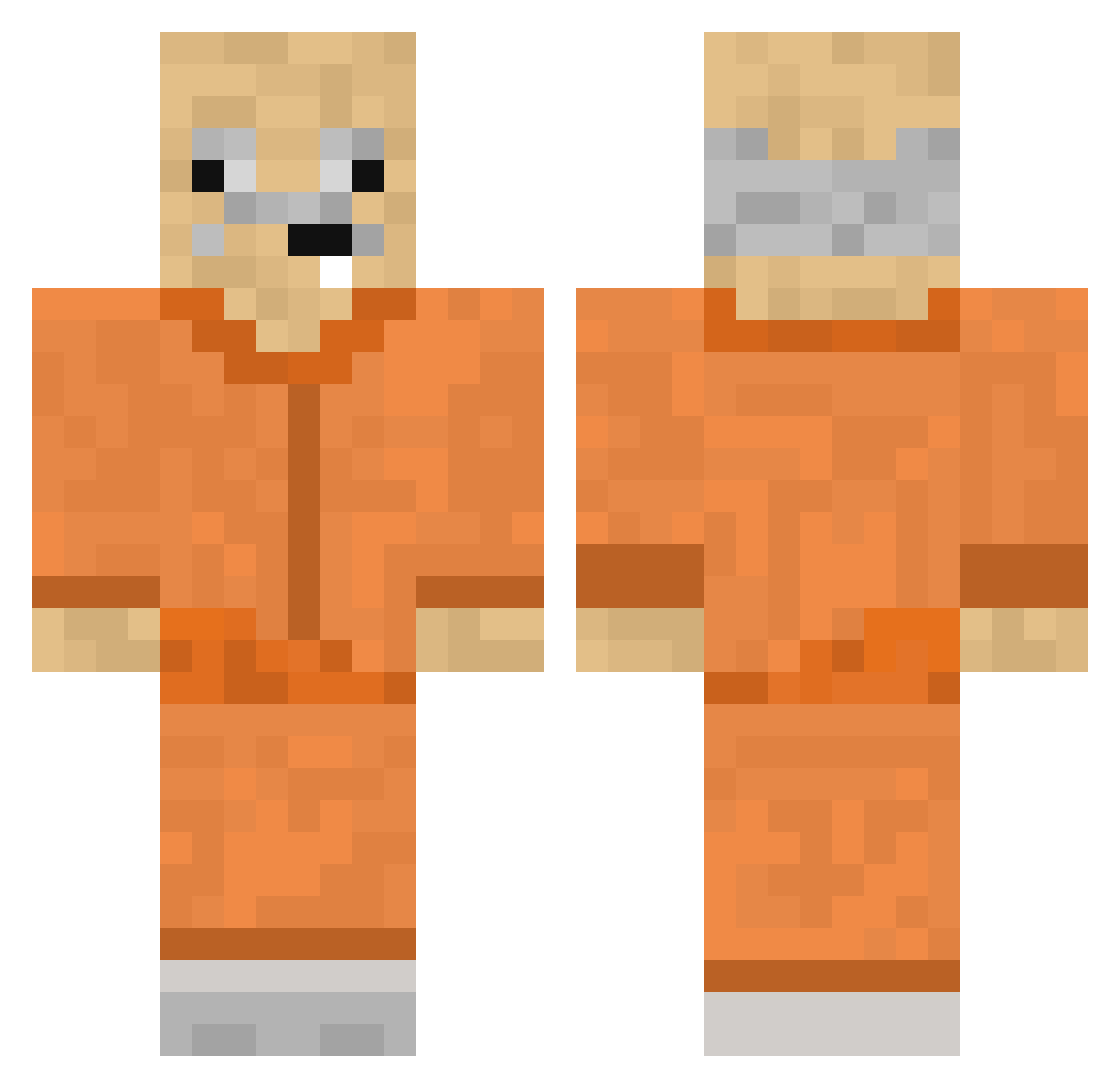 55rhqmffls Minecraft skin, front and back view