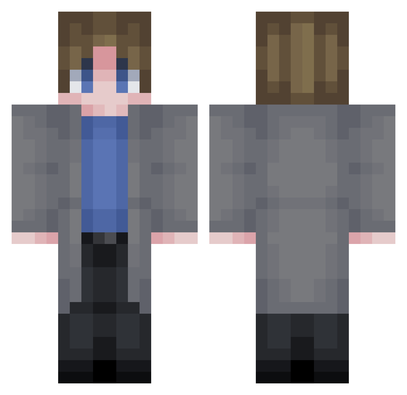 SentixOW Minecraft skin, front and back view