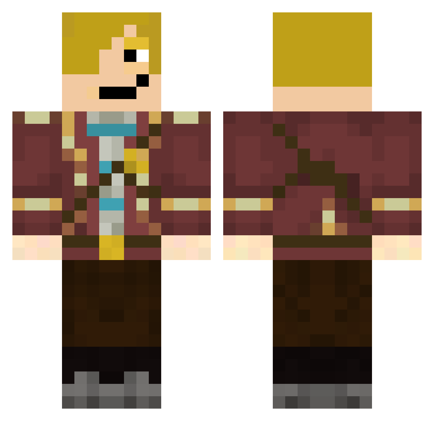 Masterwork Minecraft skin, front and back view