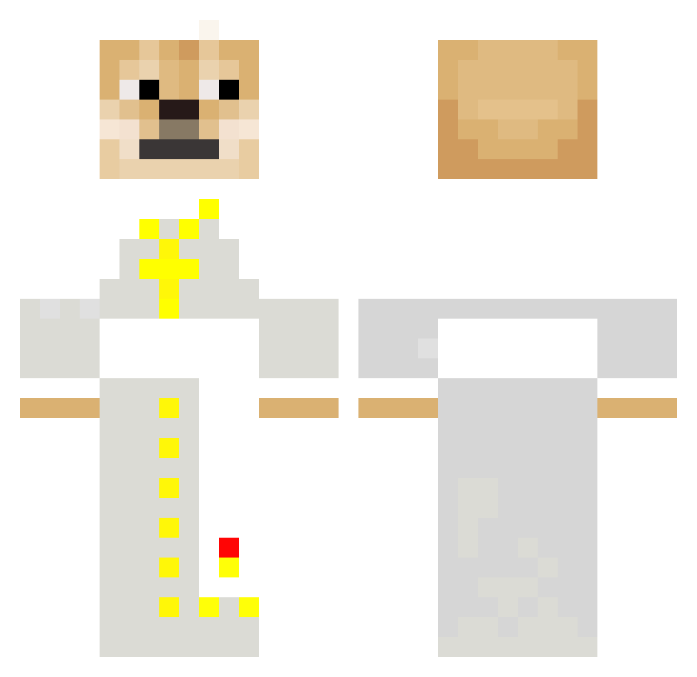 xBacus Minecraft skin, front and back view