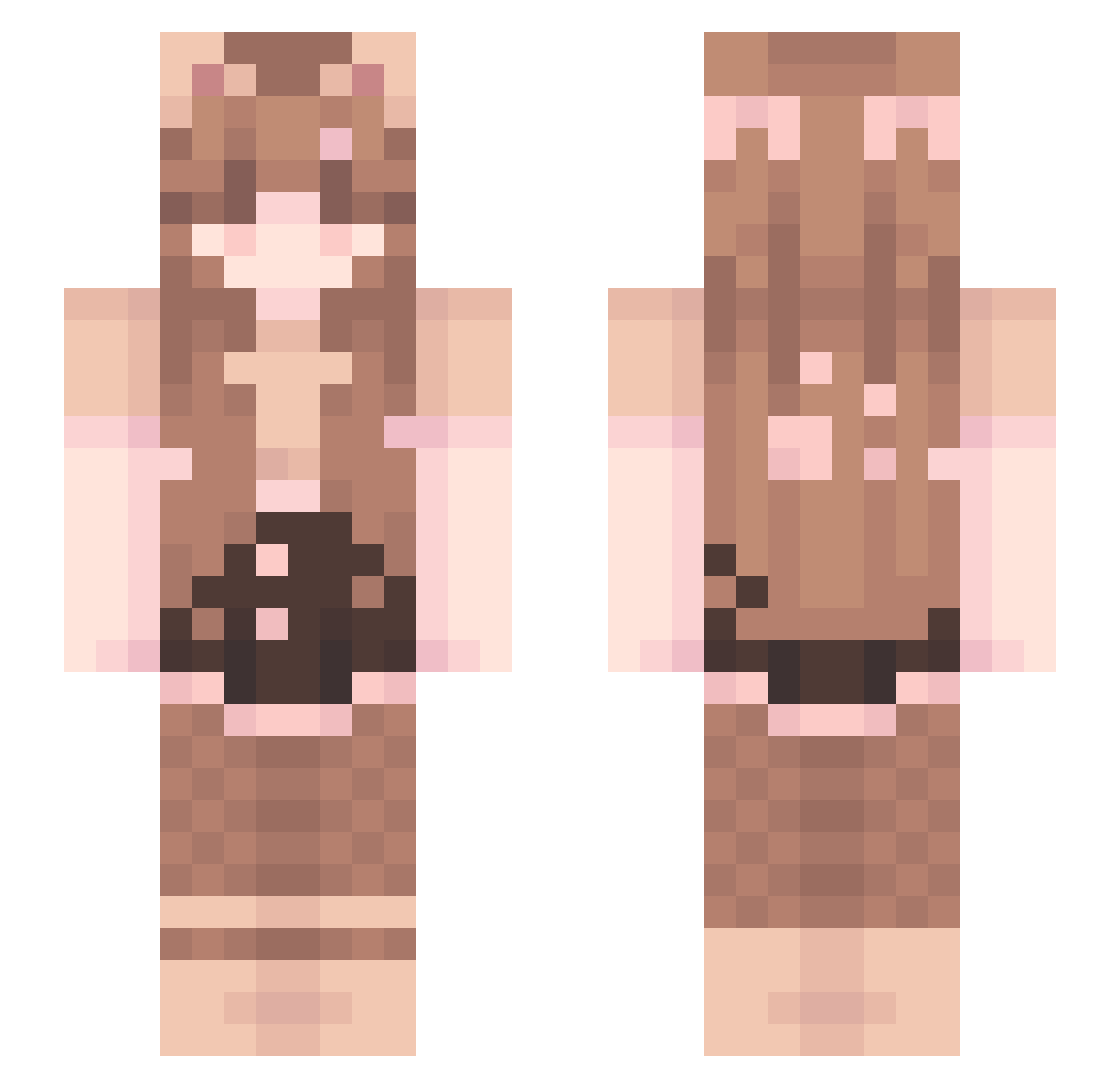 uhuhslinky Minecraft skin, front and back view