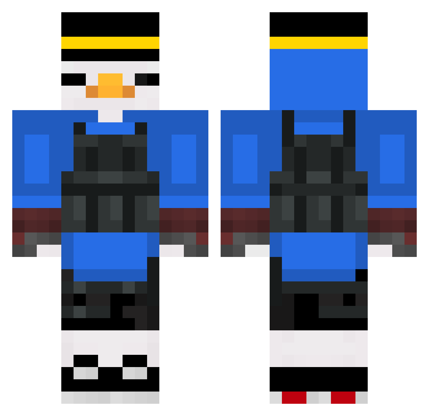 kotsik Minecraft skin, front and back view