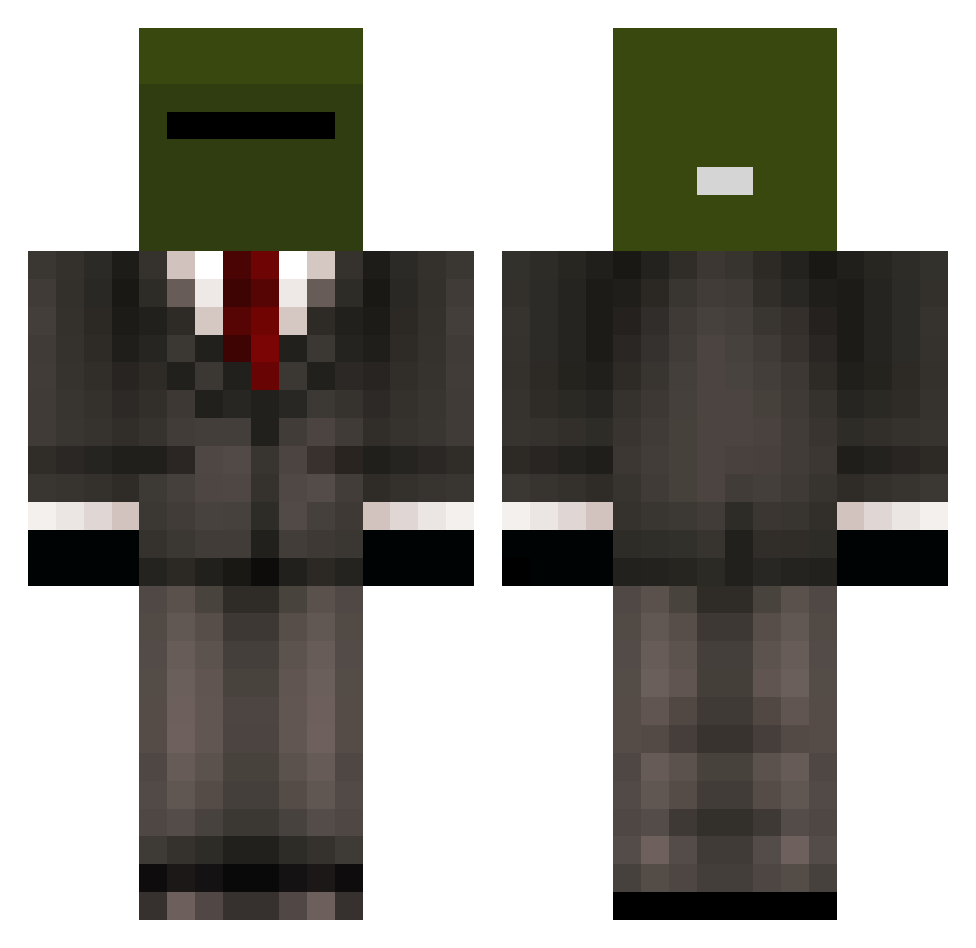YippedSlard Minecraft skin, front and back view