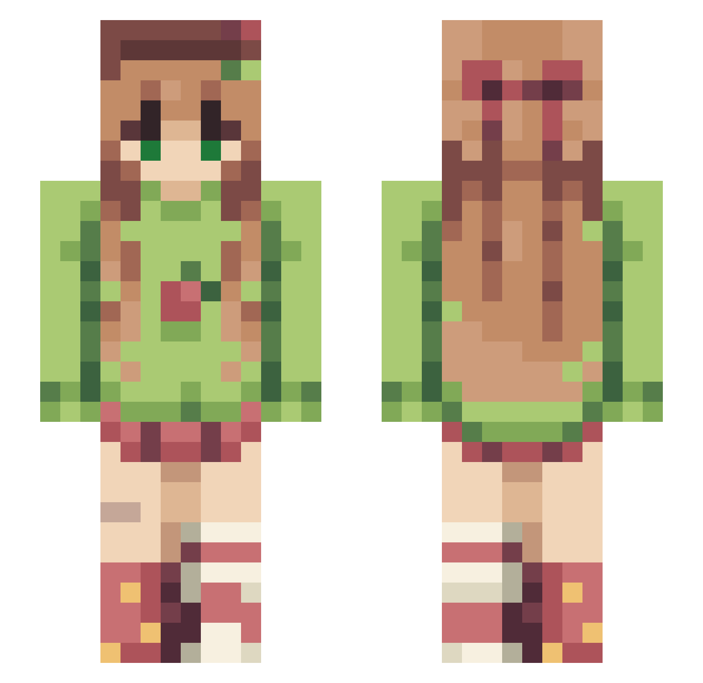 SpotLongSauce Minecraft skin, front and back view