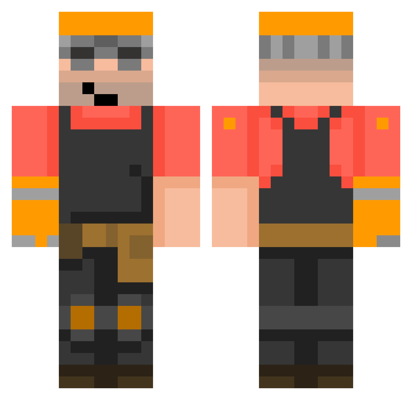 thejammies Minecraft skin, front and back view