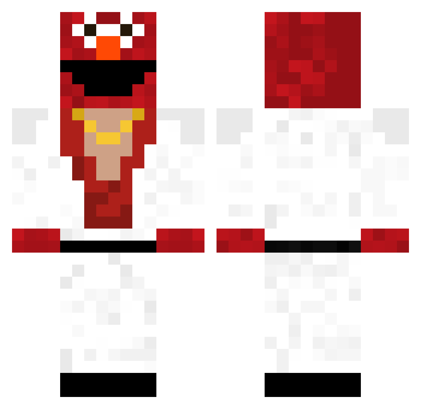 McNutterson Minecraft skin, front and back view