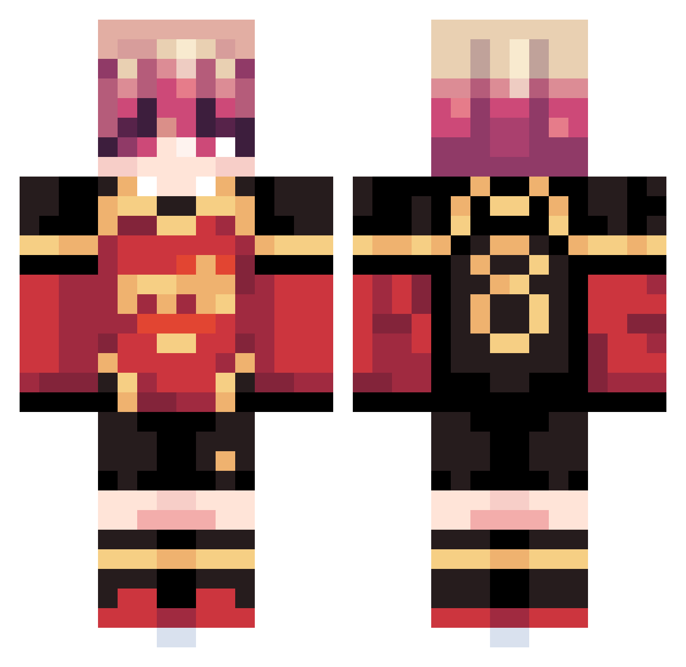GdeGuancito Minecraft skin, front and back view
