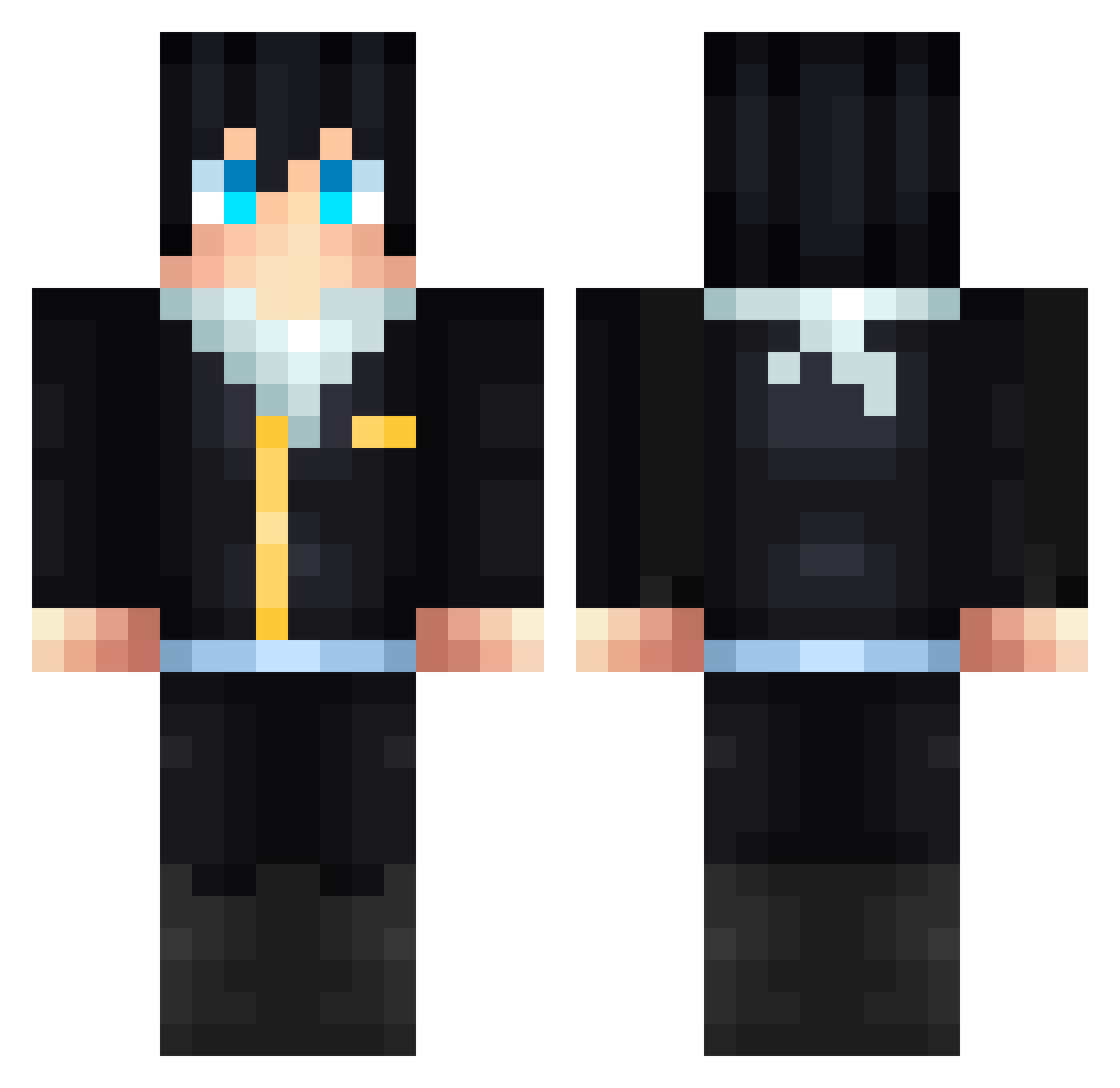 Yato003 Minecraft skin, front and back view