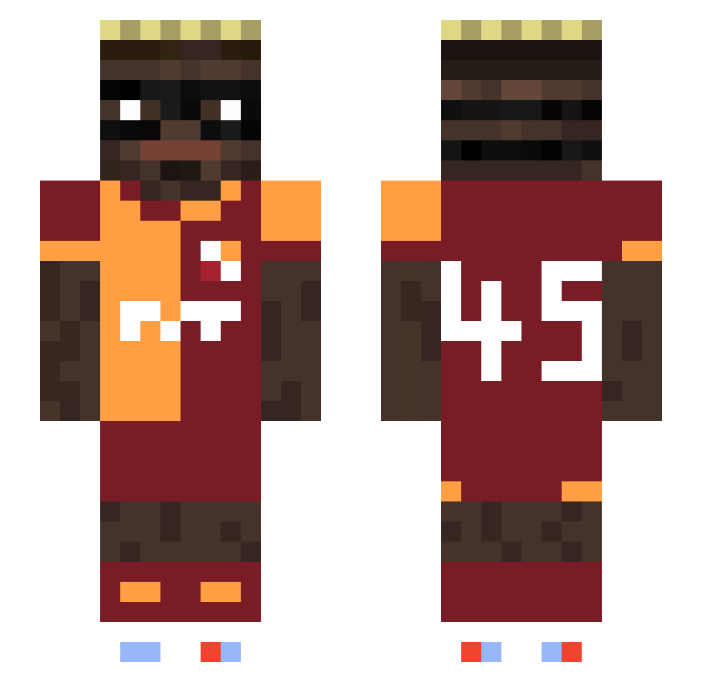 Meta244 Minecraft skin, front and back view