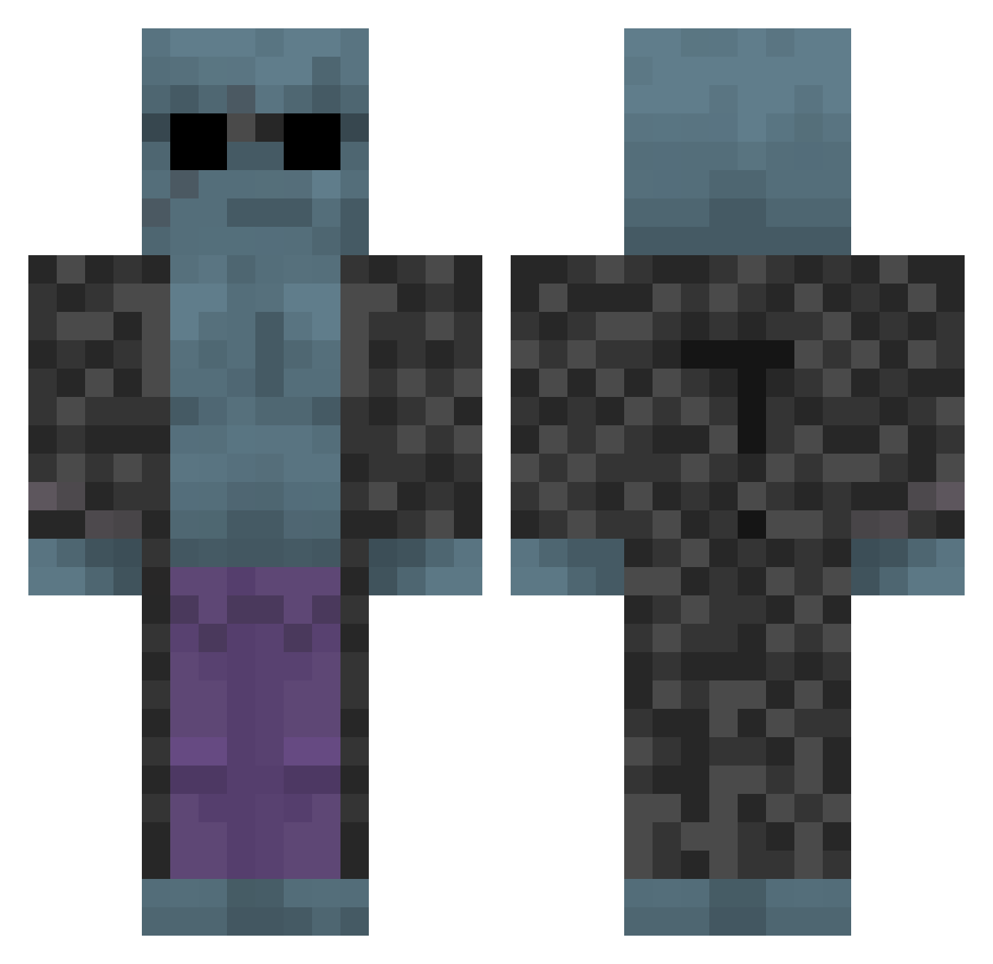 SpikeSpaceCowboy Minecraft skin, front and back view