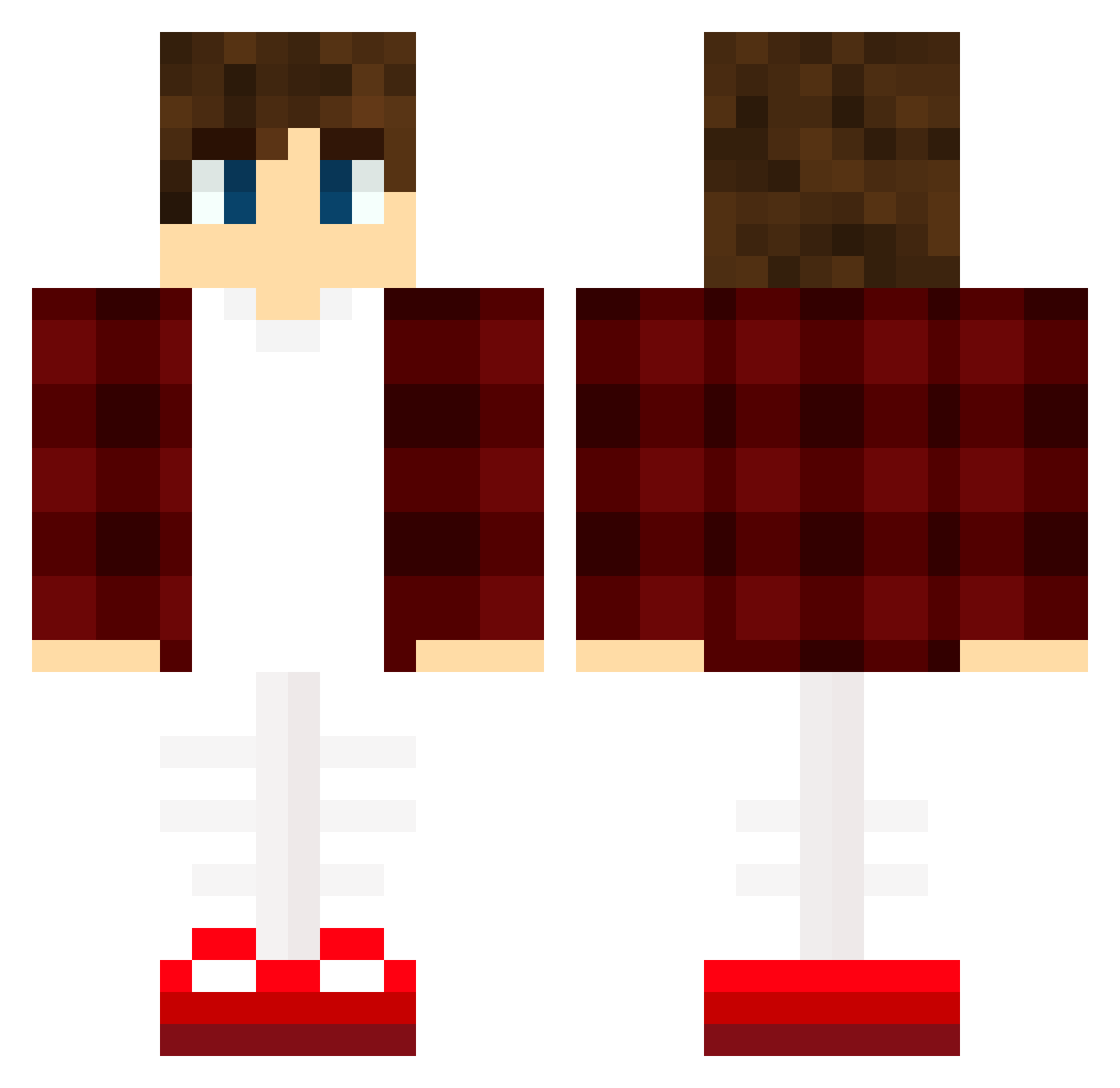 Smoooku Minecraft skin, front and back view