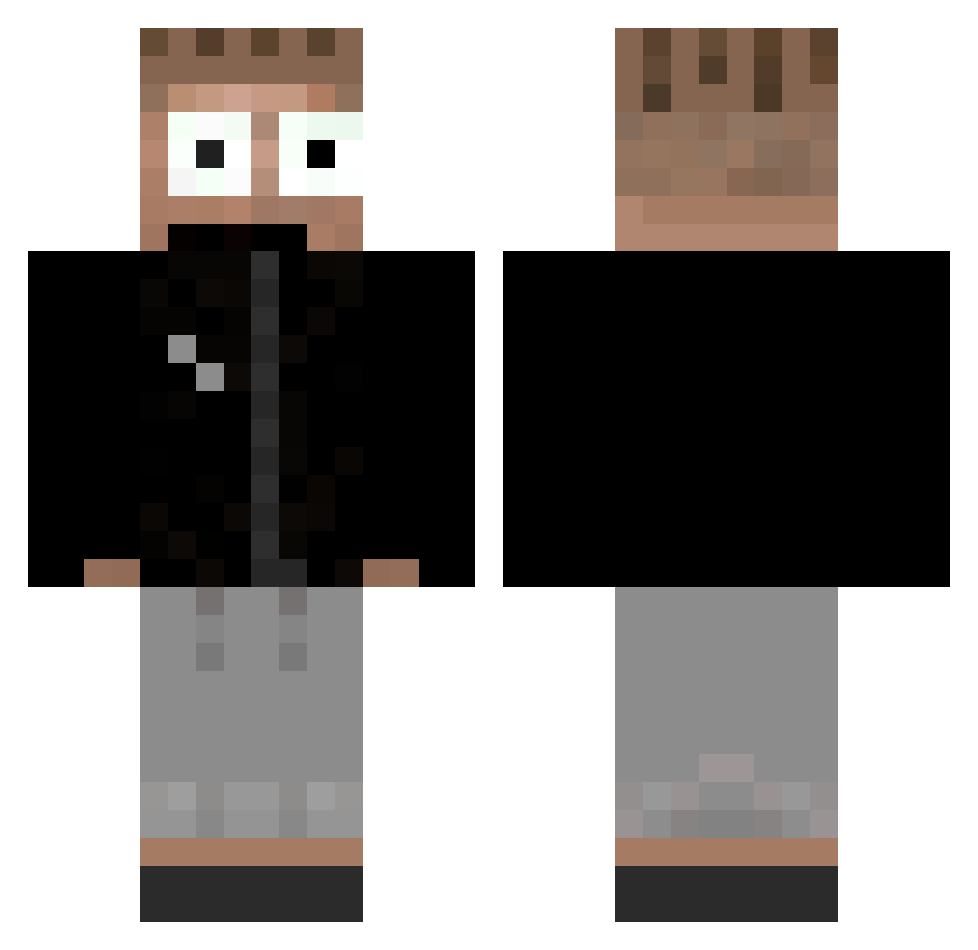 ADEMOETNOS Minecraft skin, front and back view