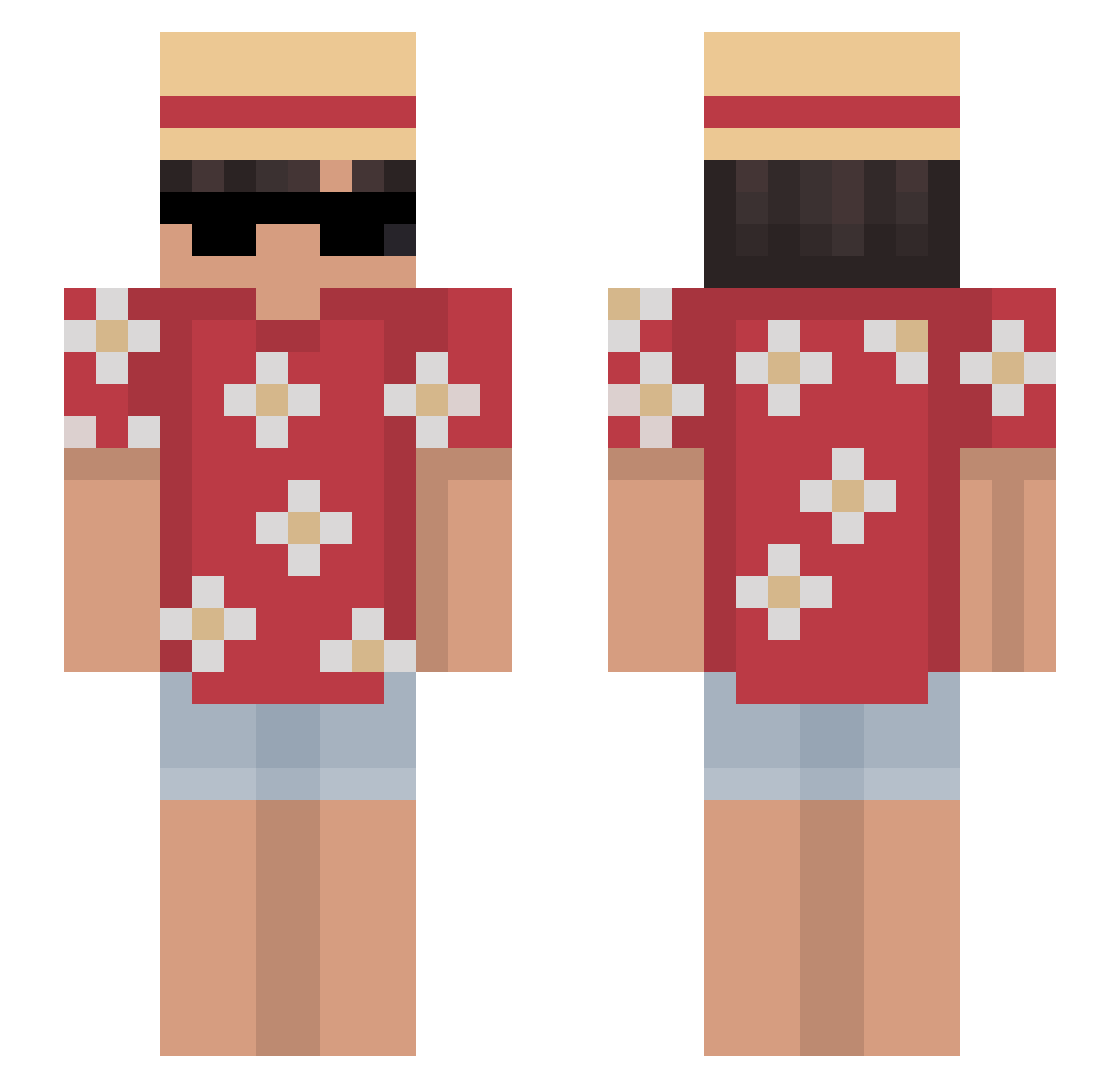 wnhp Minecraft skin, front and back view