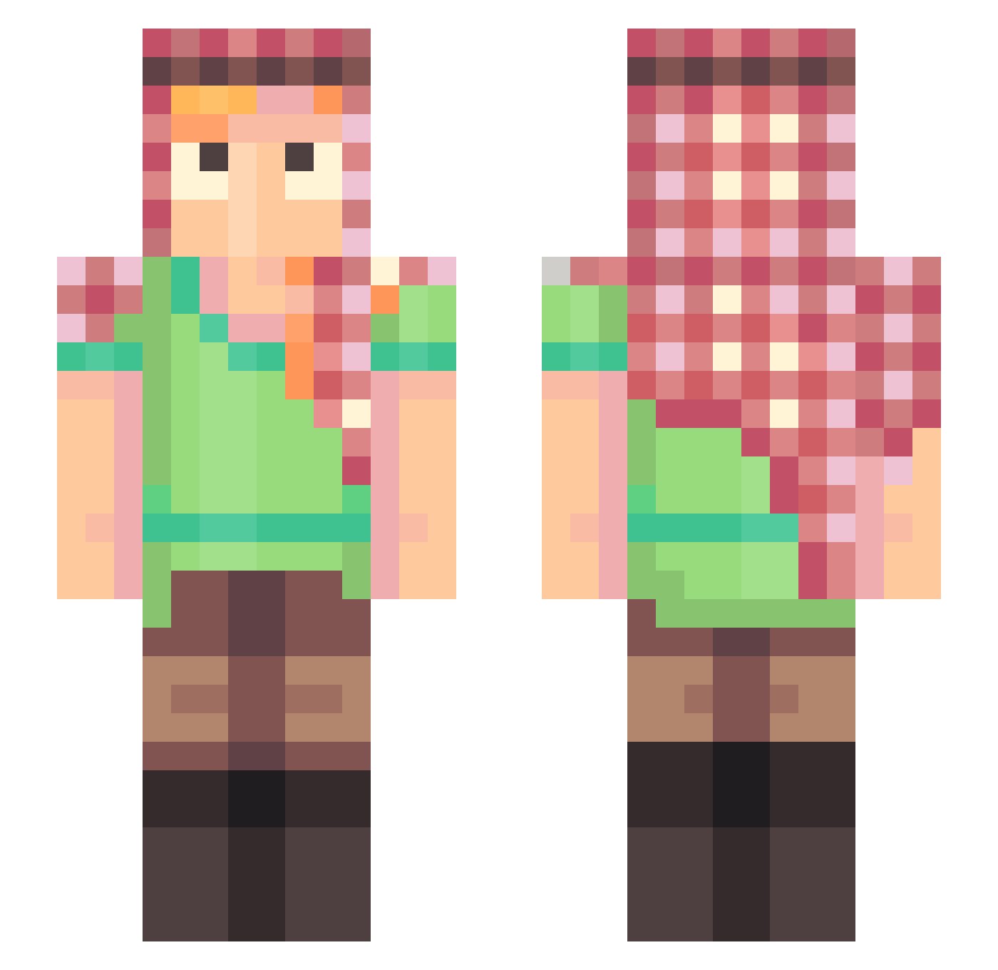 mmmidy Minecraft skin, front and back view