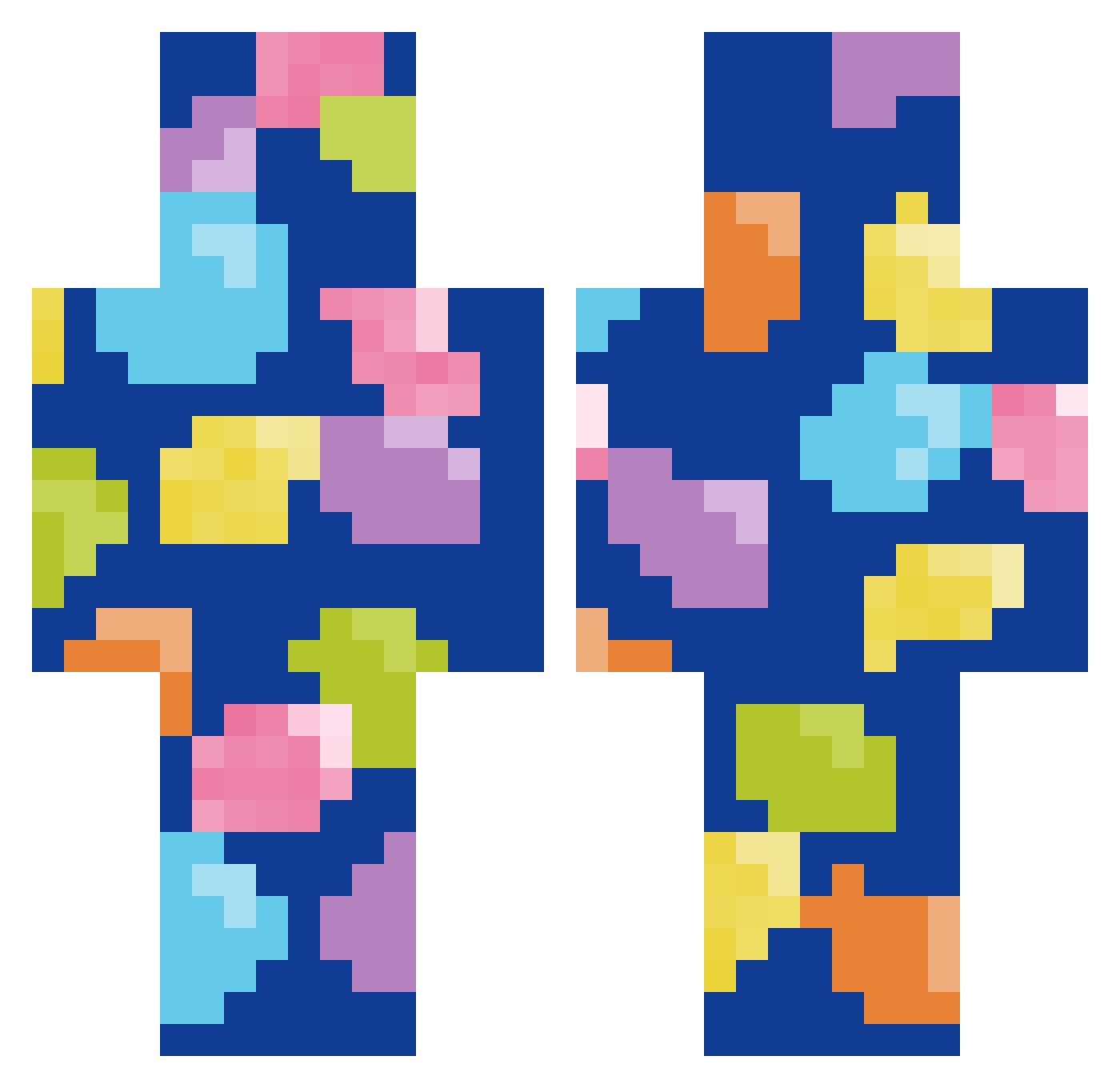 Smartgun Minecraft skin, front and back view