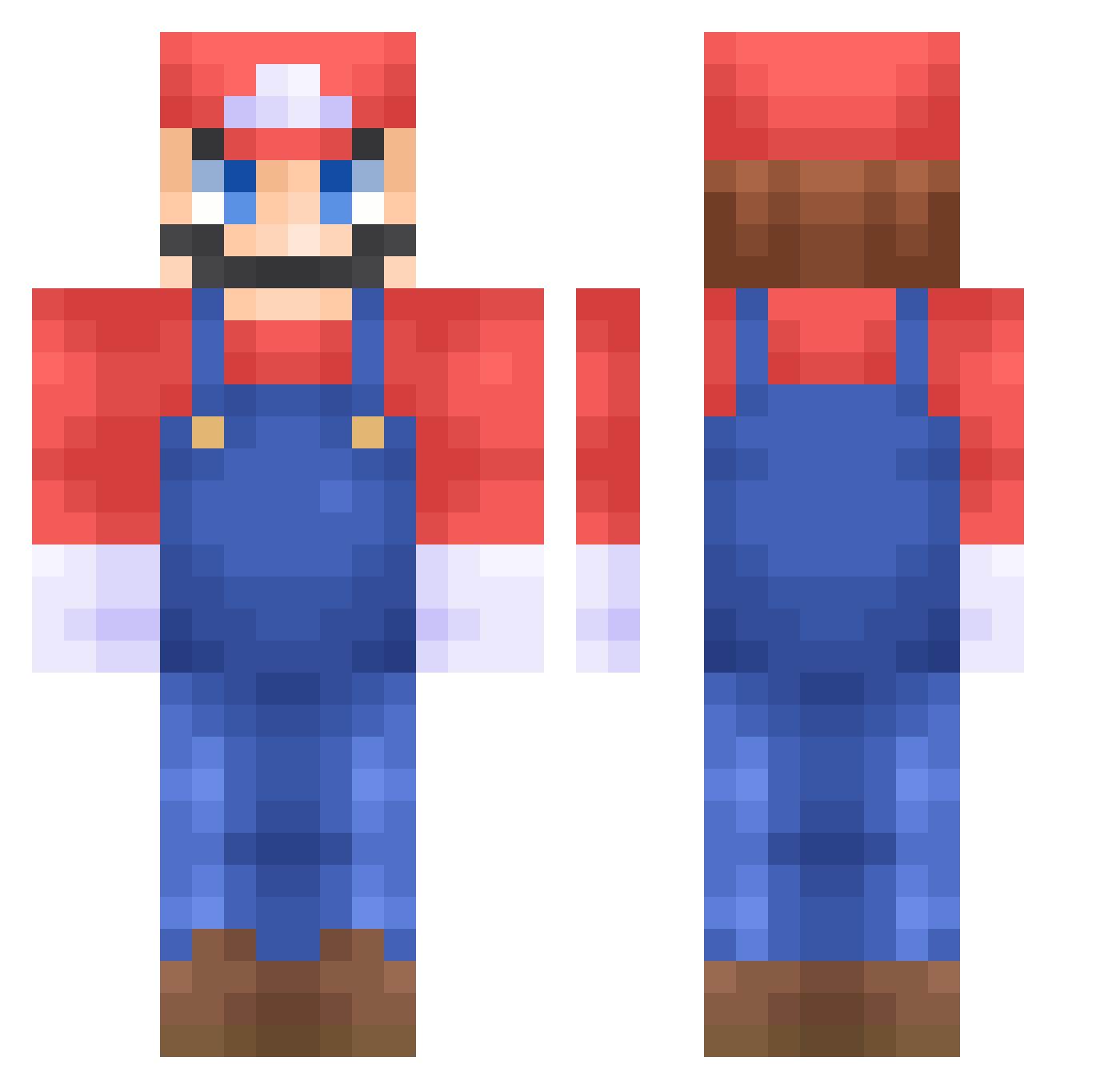 ruffles1080 Minecraft skin, front and back view