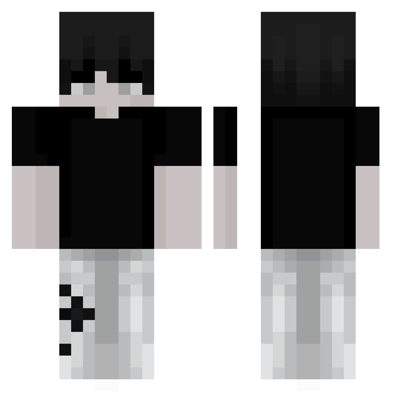 Bladyyokpa Minecraft skin, front and back view