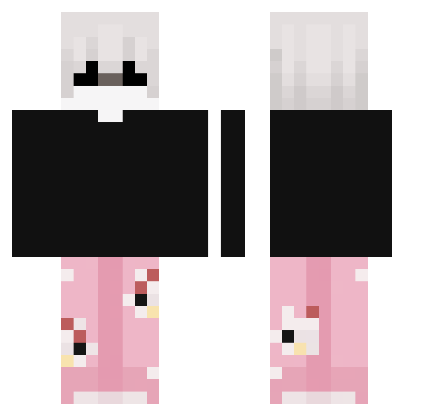 BOO_RTX Minecraft skin, front and back view