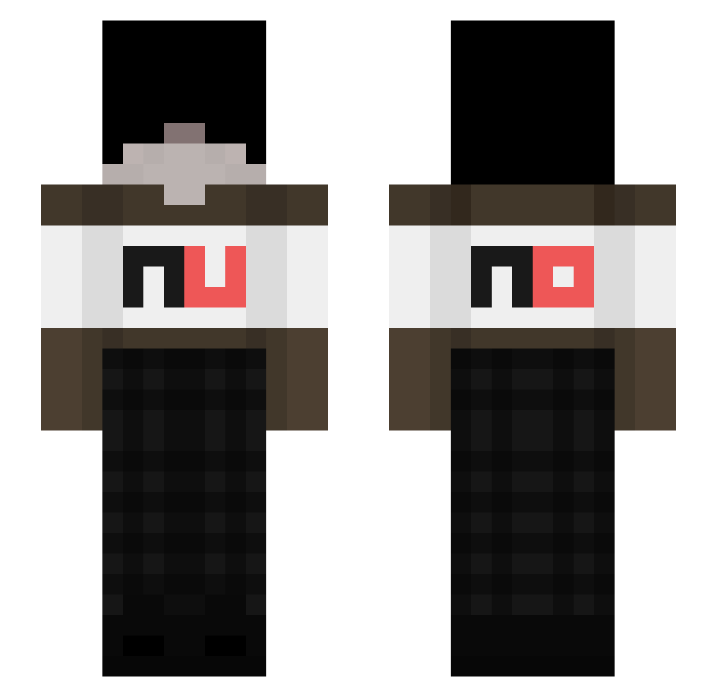 Trivalents Minecraft skin, front and back view