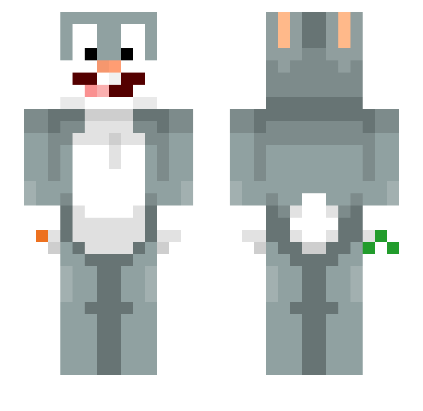 KRAM1KS Minecraft skin, front and back view
