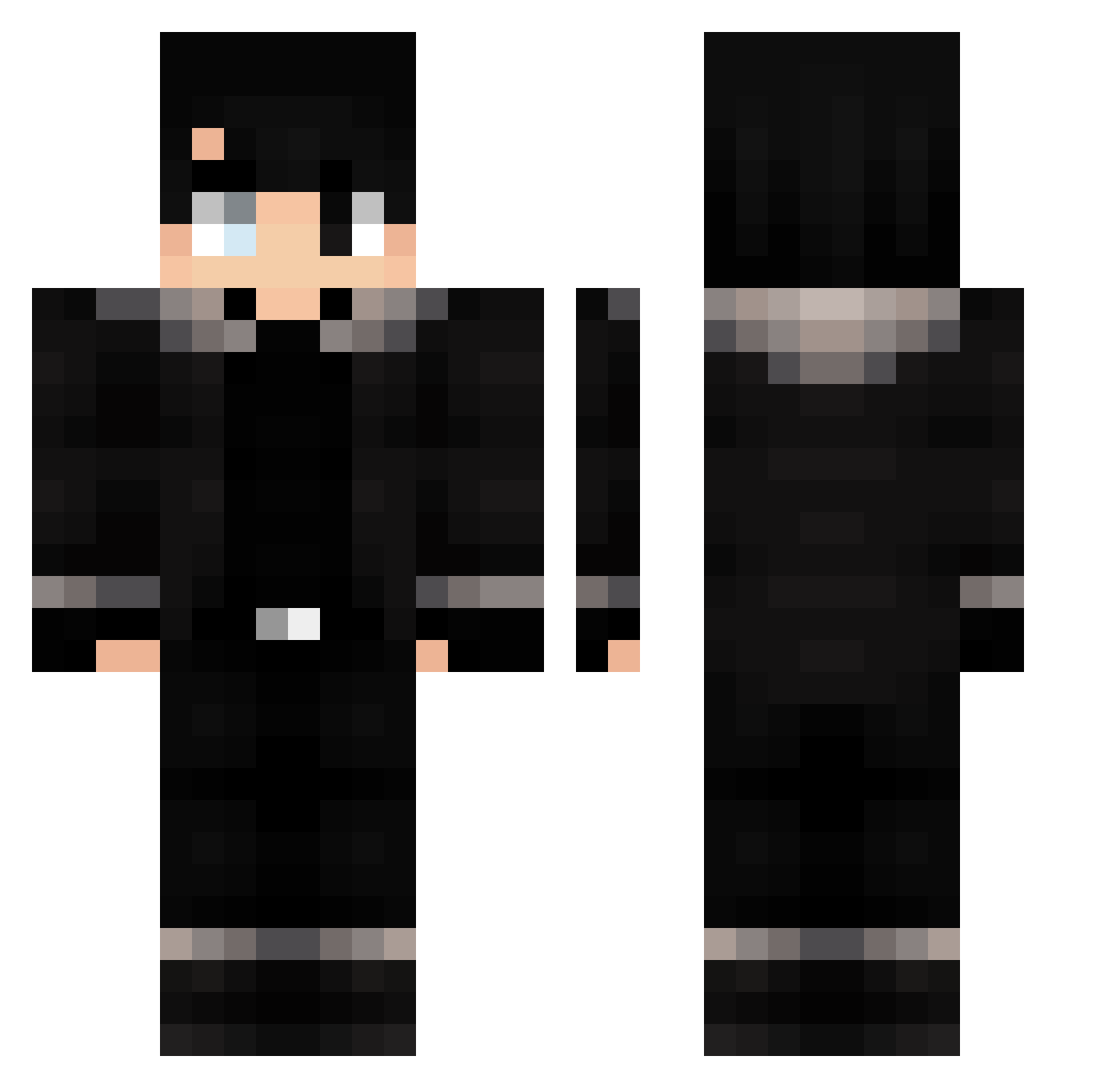 Seelkadoomnazo Minecraft skin, front and back view
