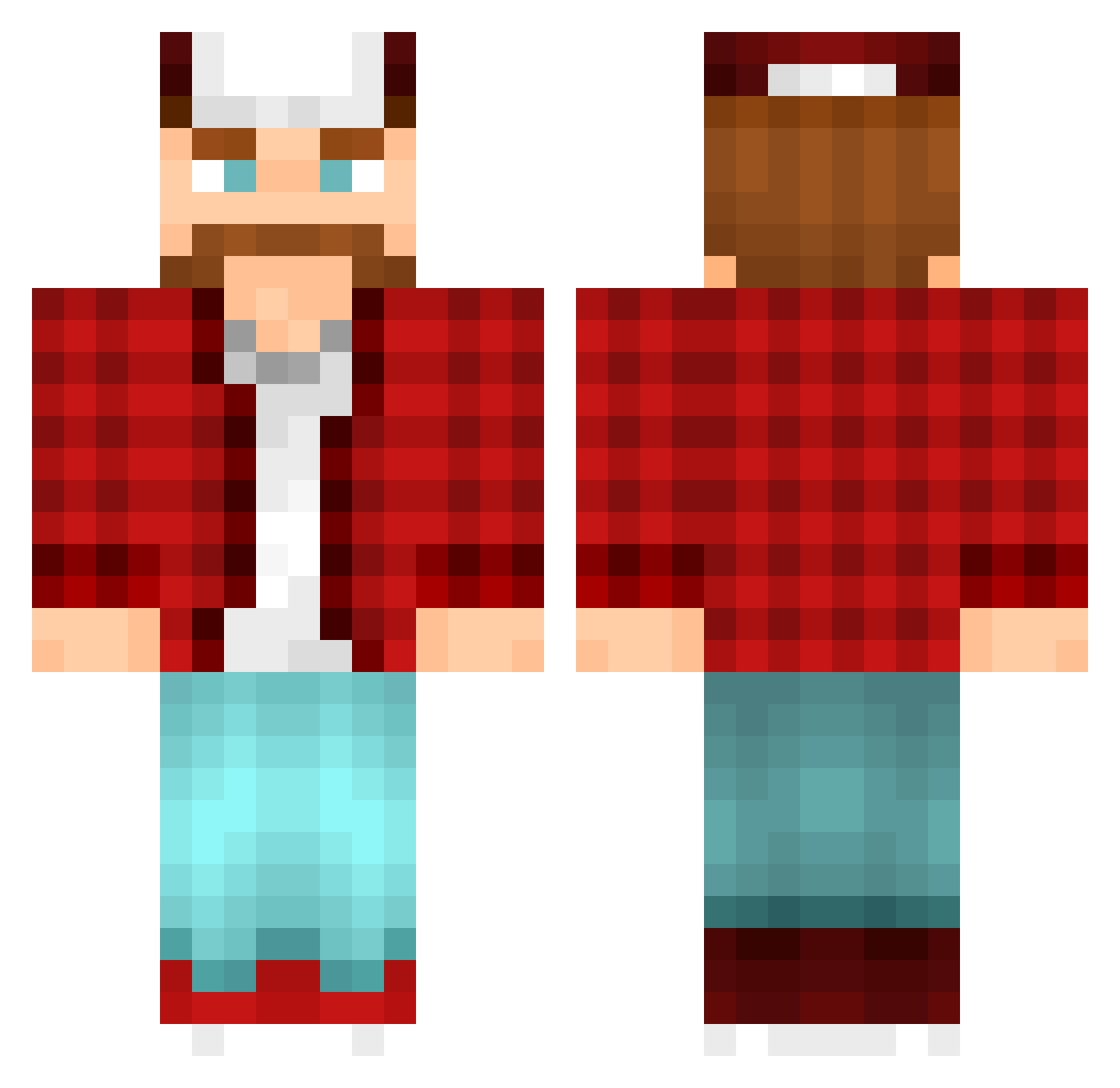 BarreV8 Minecraft skin, front and back view