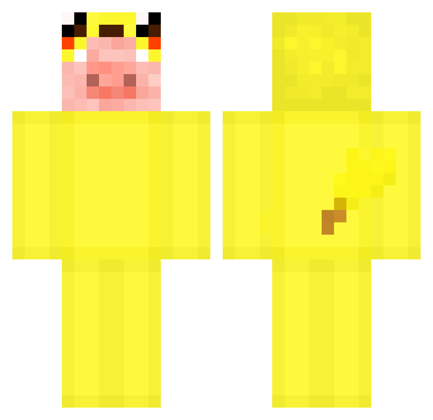 clocck Minecraft skin, front and back view
