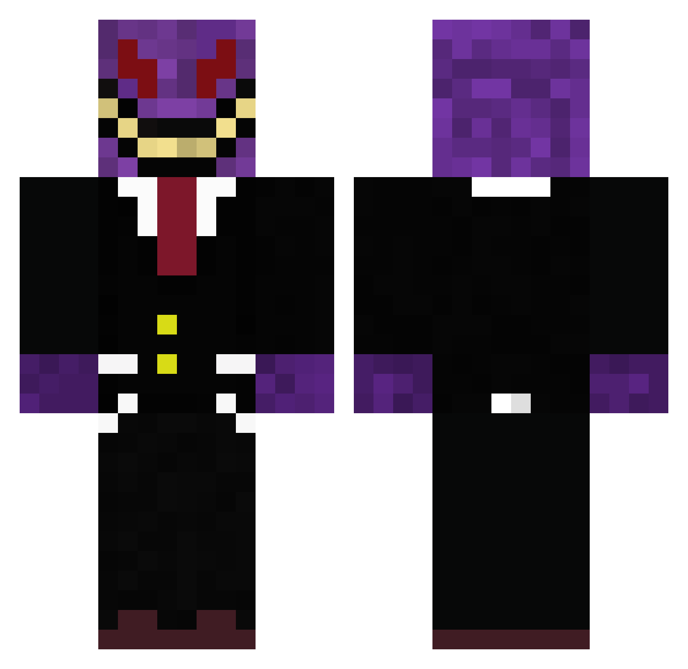 Tirillius Minecraft skin, front and back view