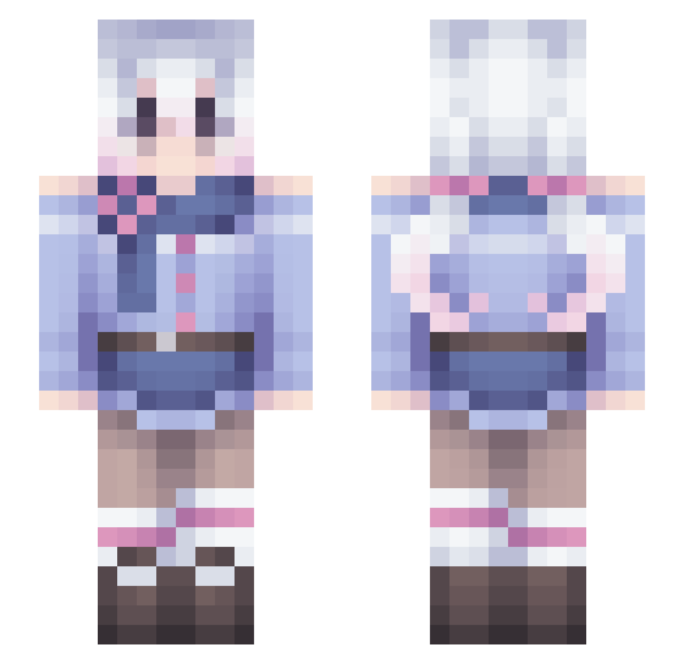 pdgc Minecraft skin, front and back view