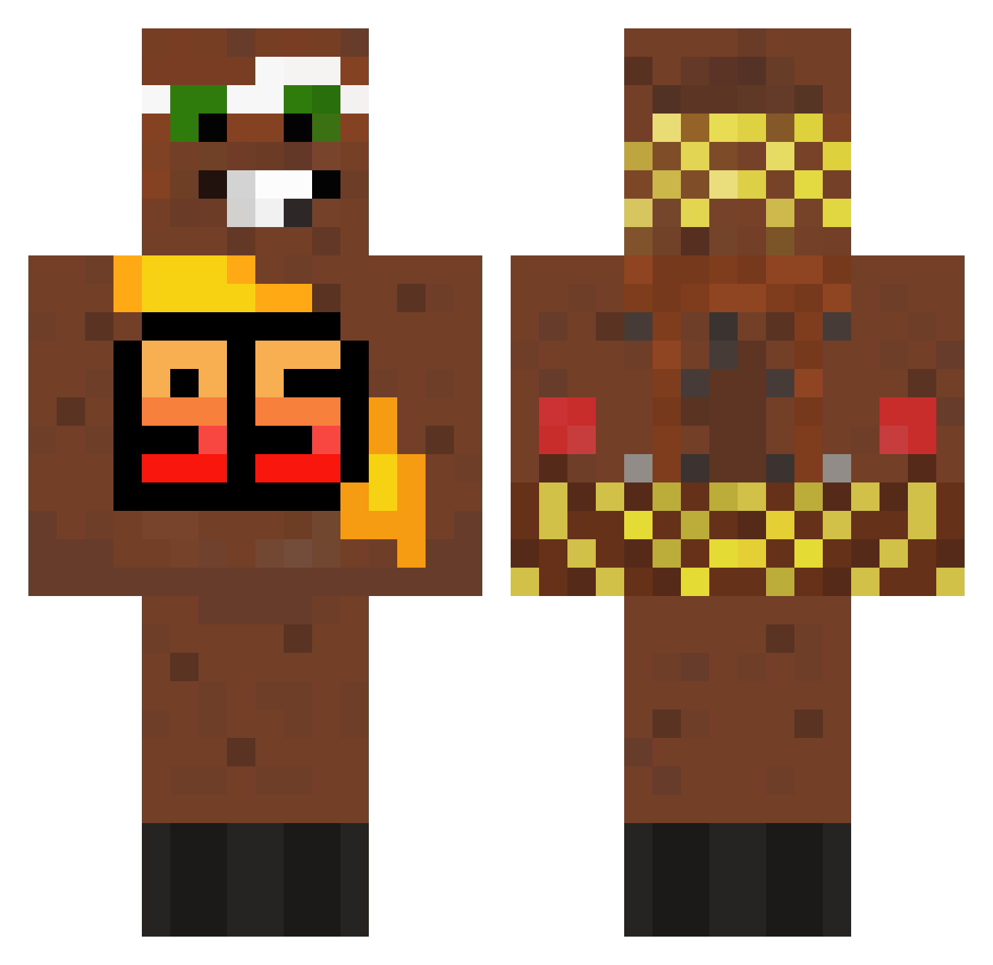 Kalipinios Minecraft skin, front and back view