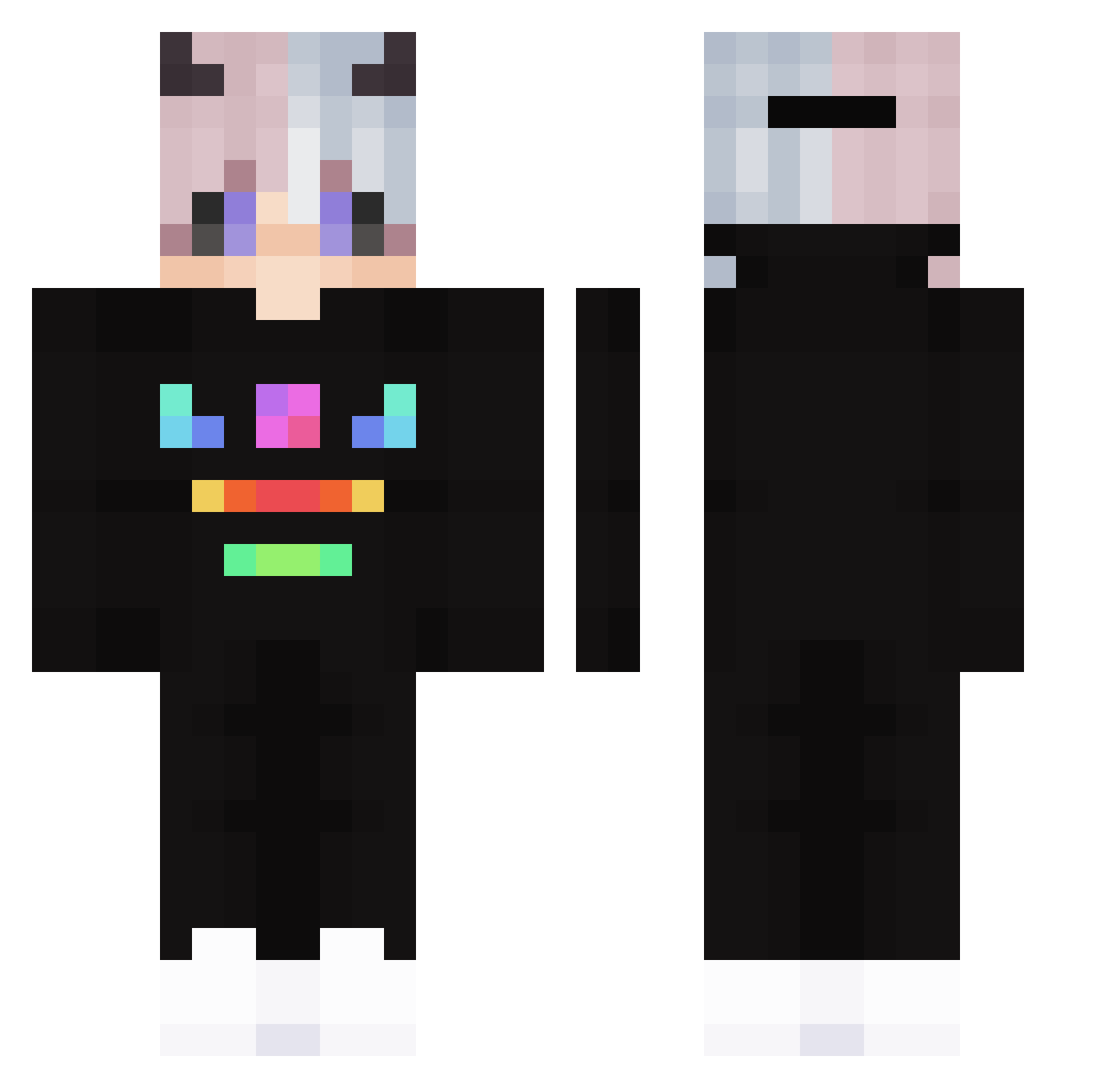 Rose_Devil Minecraft skin, front and back view