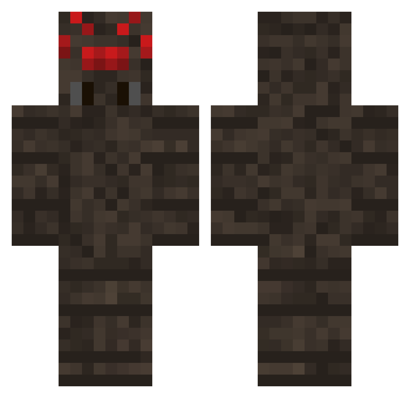 Bonshi Minecraft skin, front and back view