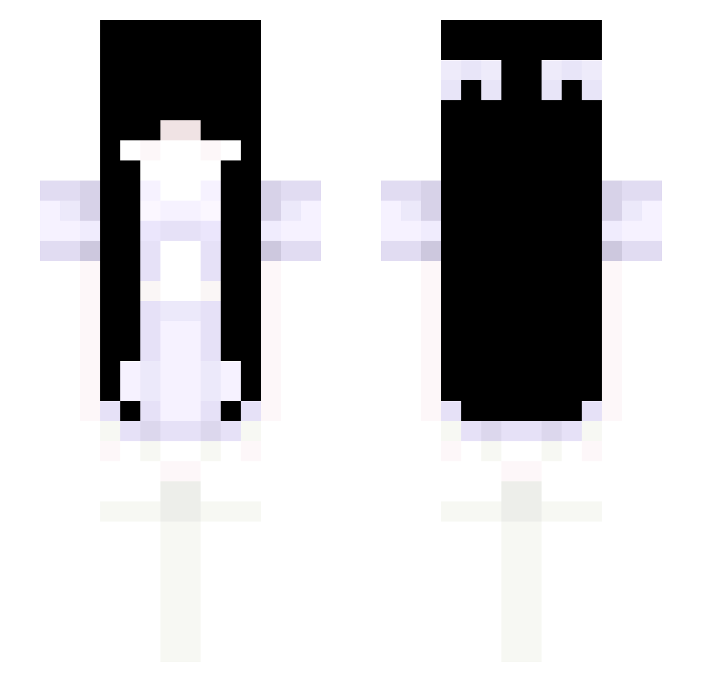 Naty2k Minecraft skin, front and back view