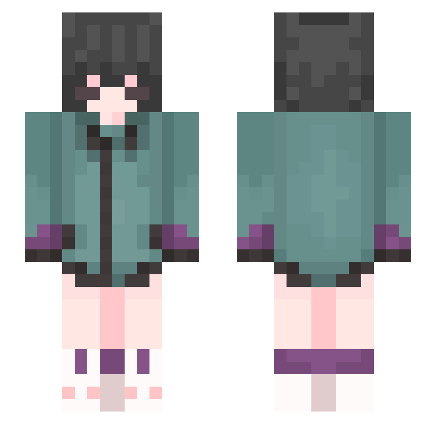 Tetsushii Minecraft skin, front and back view
