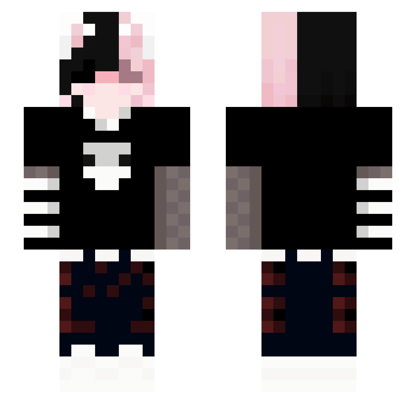 unequip Minecraft skin, front and back view