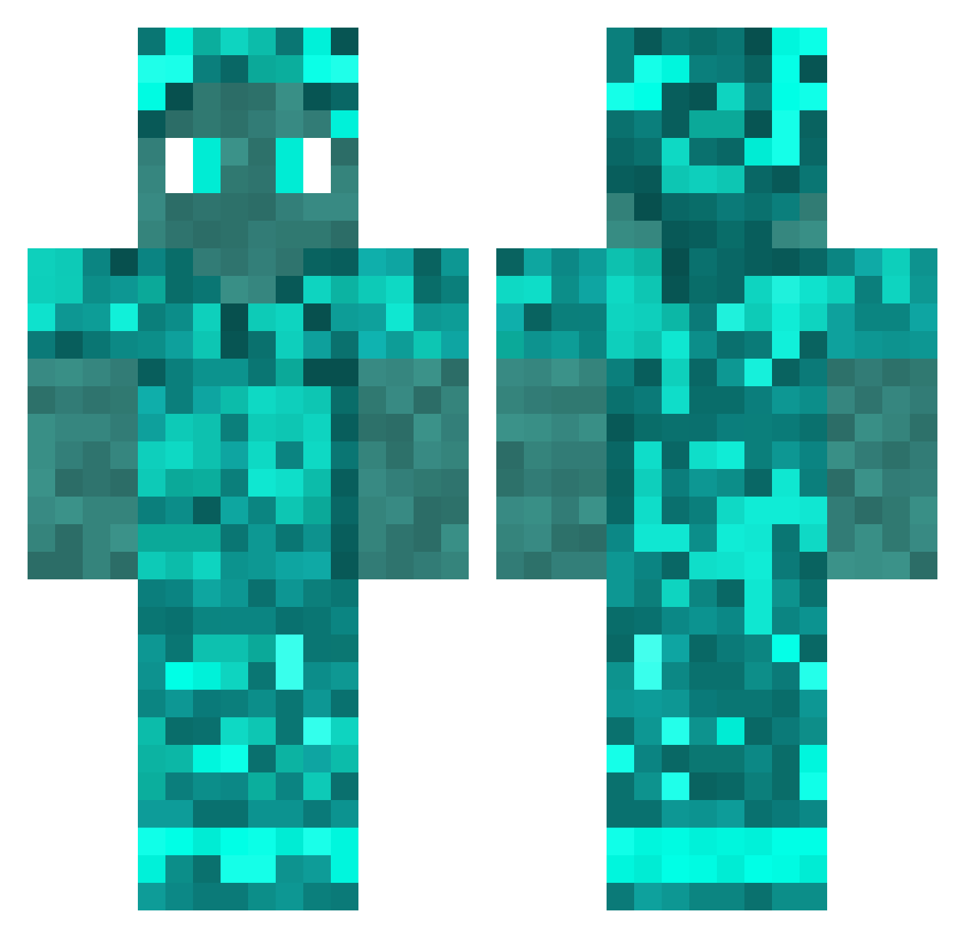 Spidermori Minecraft skin, front and back view
