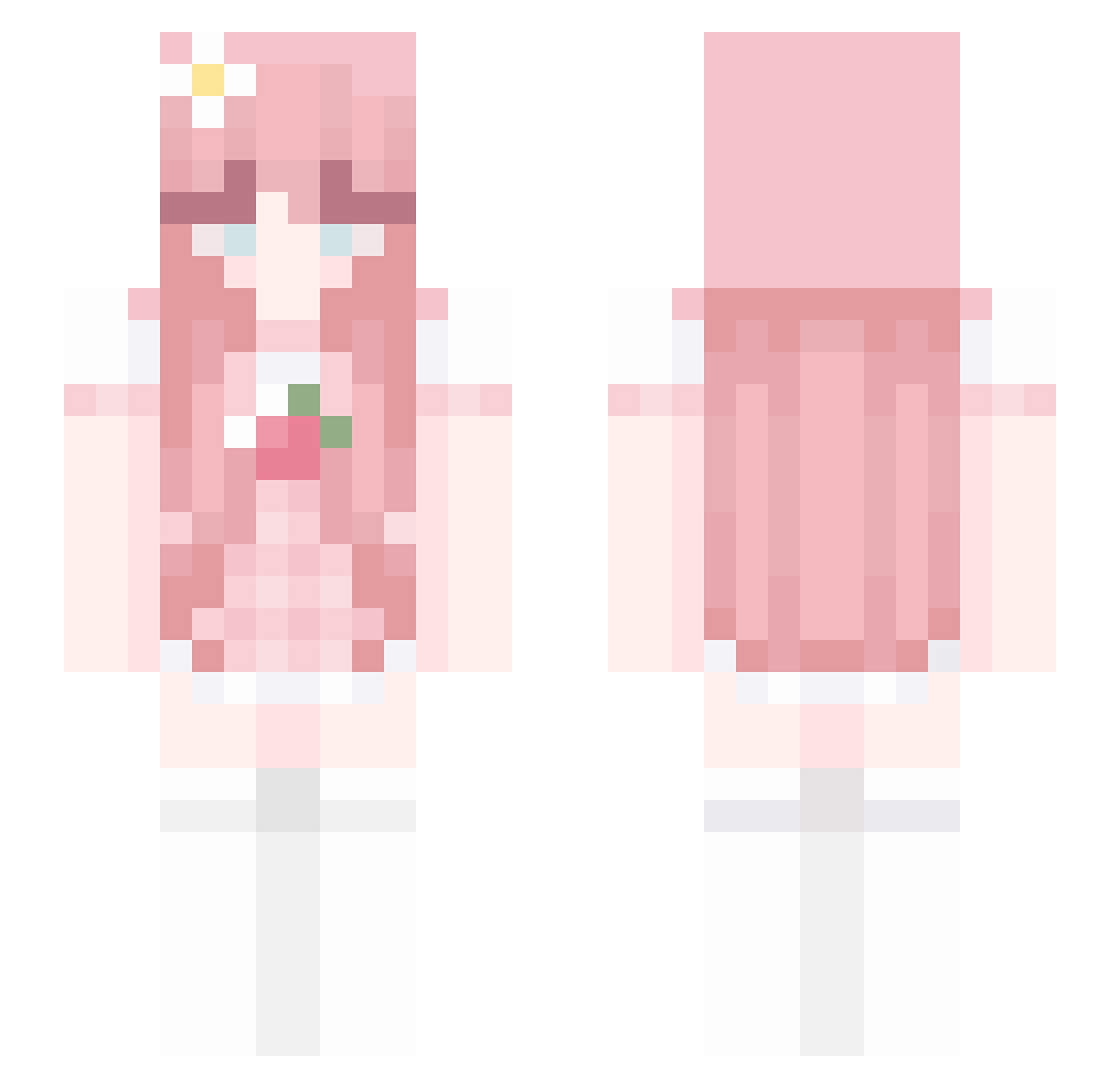 zhera Minecraft skin, front and back view