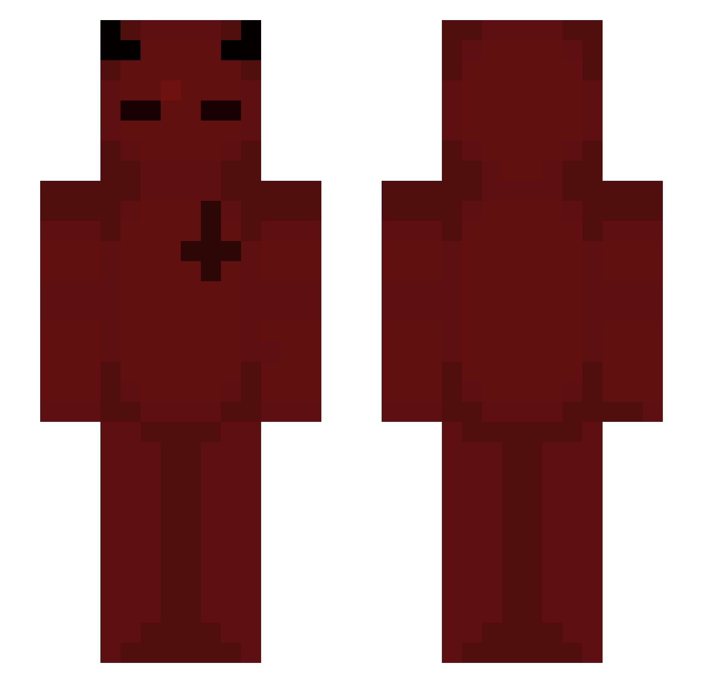 horrors Minecraft skin, front and back view