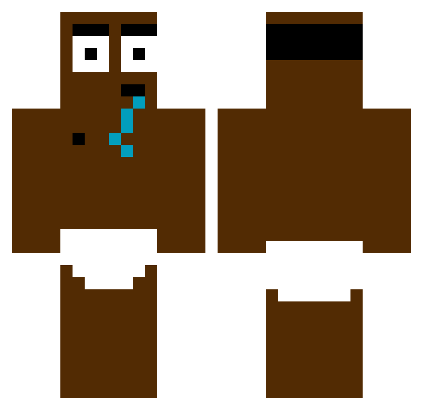 KidSlop Minecraft skin, front and back view