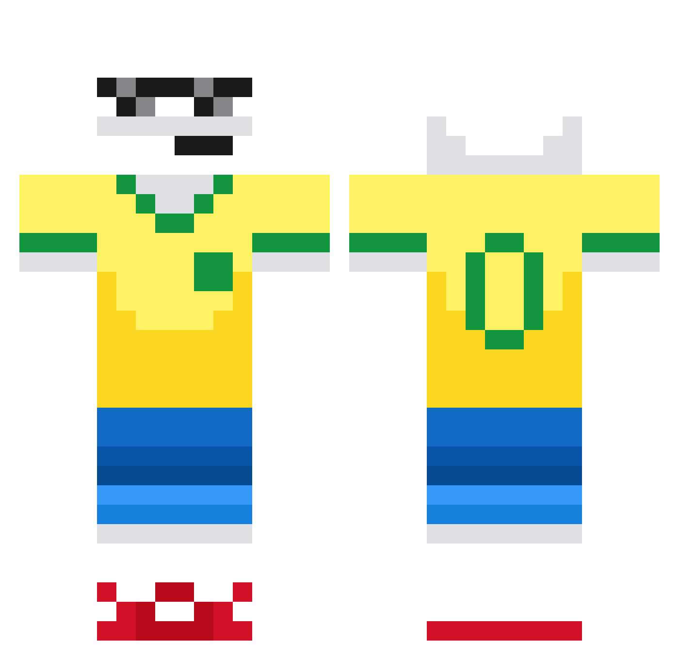 migiboss Minecraft skin, front and back view