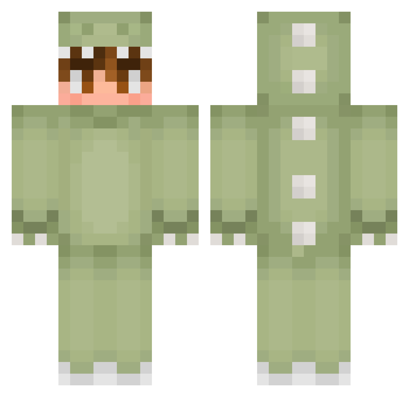 ItzzzDinoooo Minecraft skin, front and back view