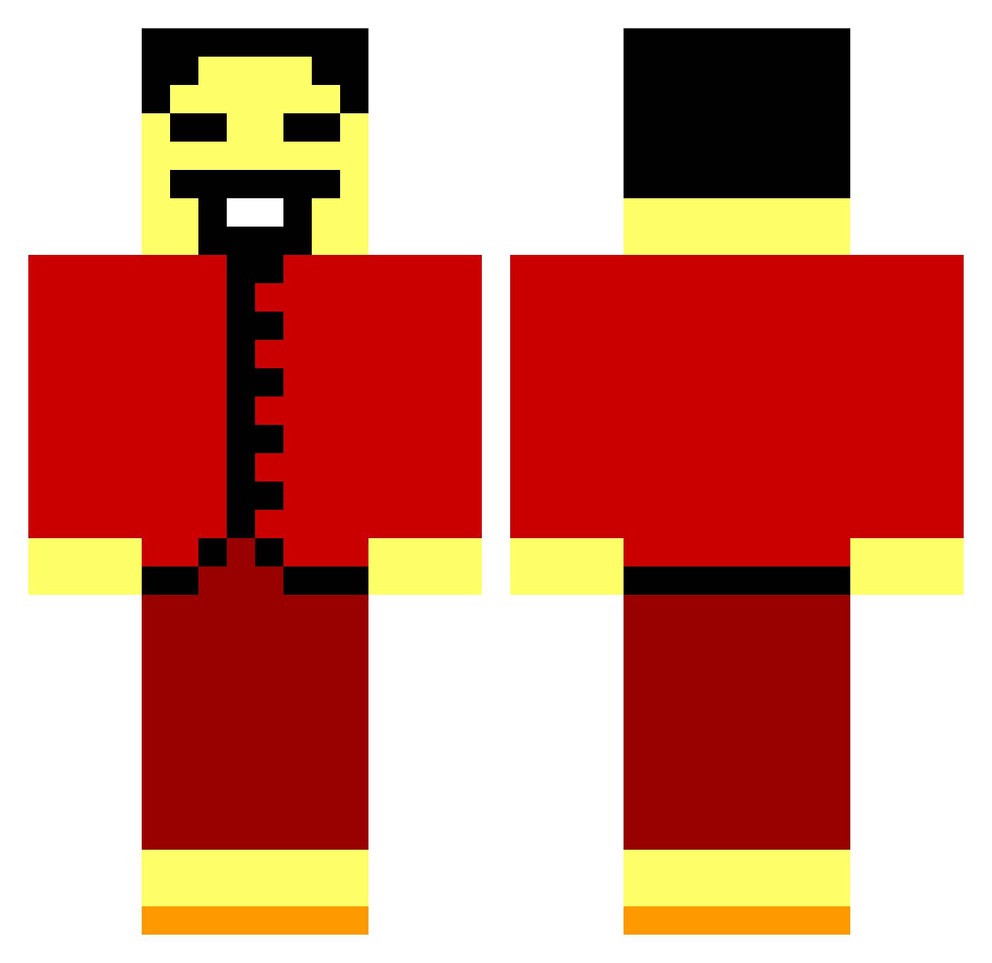 RiceEater47 Minecraft skin, front and back view