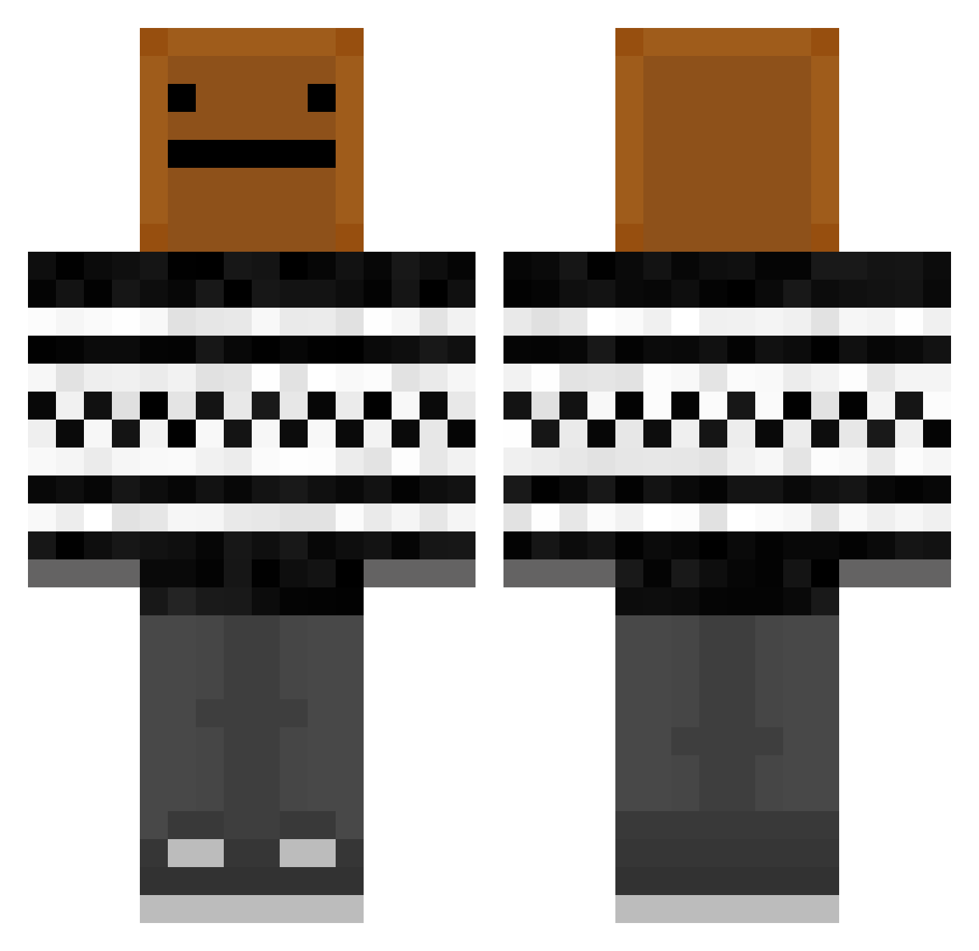 AdamKKM Minecraft skin, front and back view