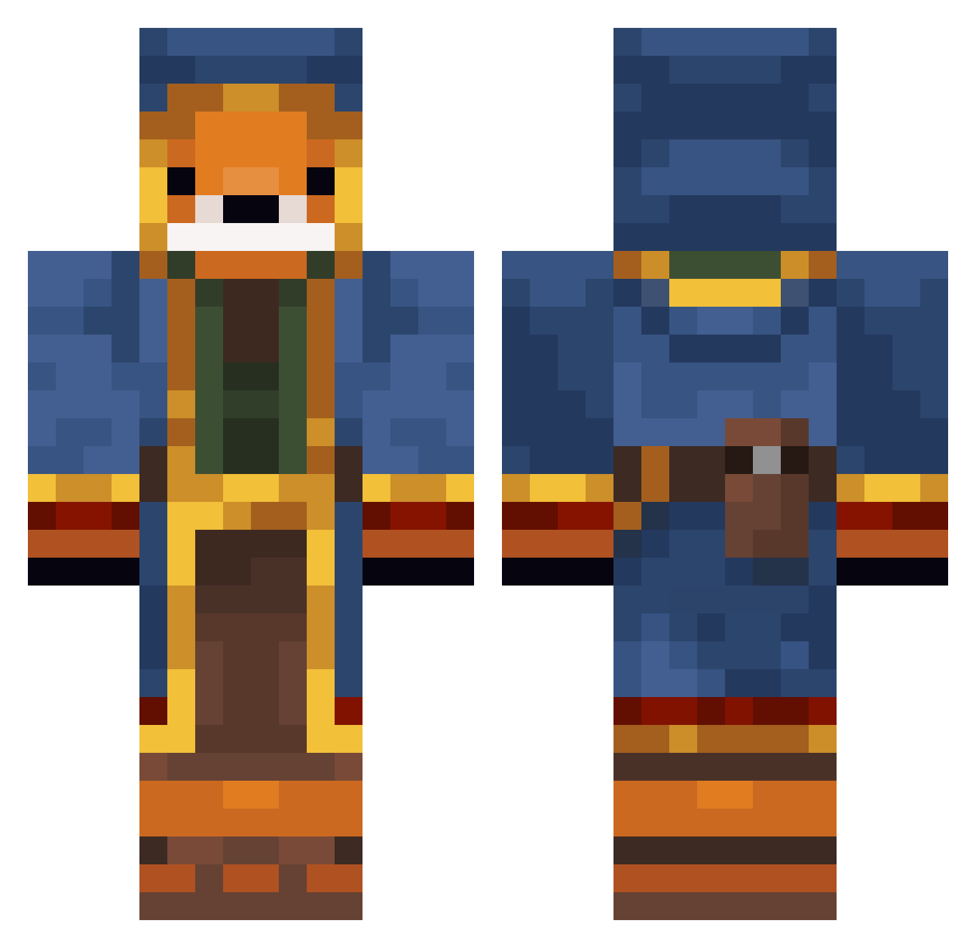 tnxt Minecraft skin, front and back view