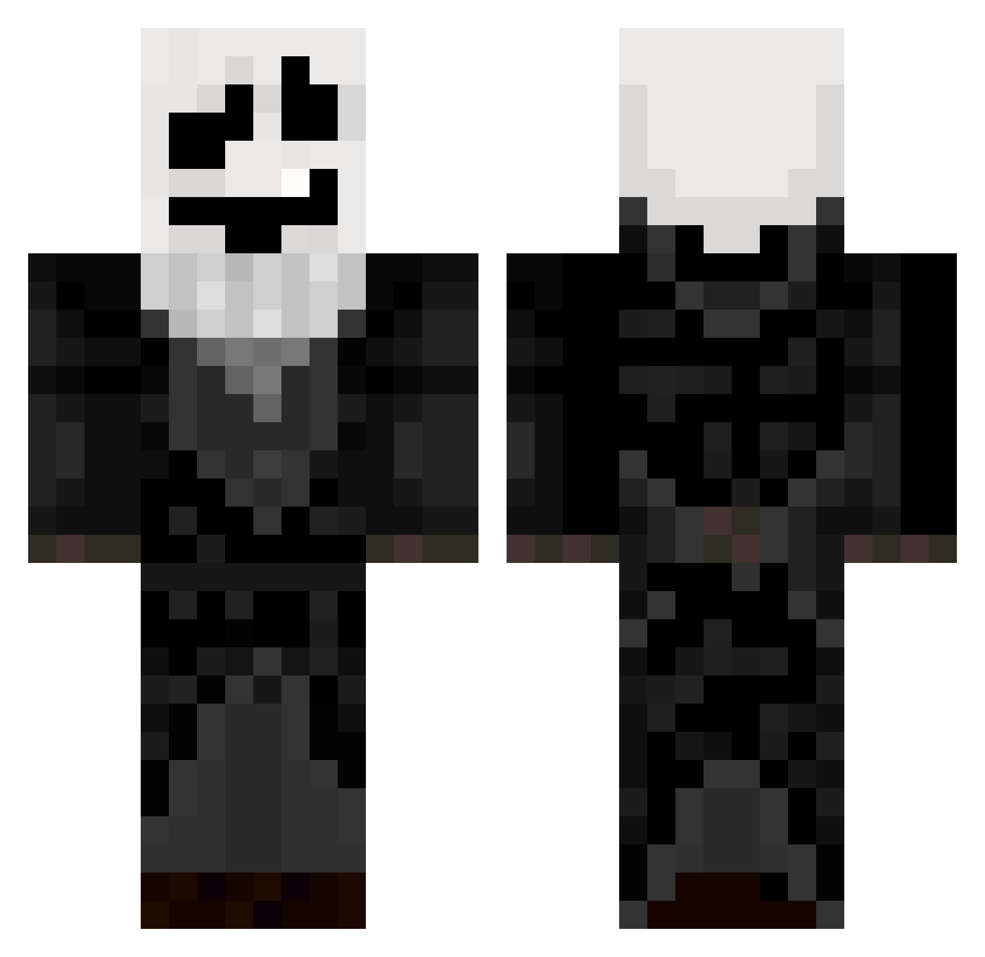 GamerSirac Minecraft skin, front and back view